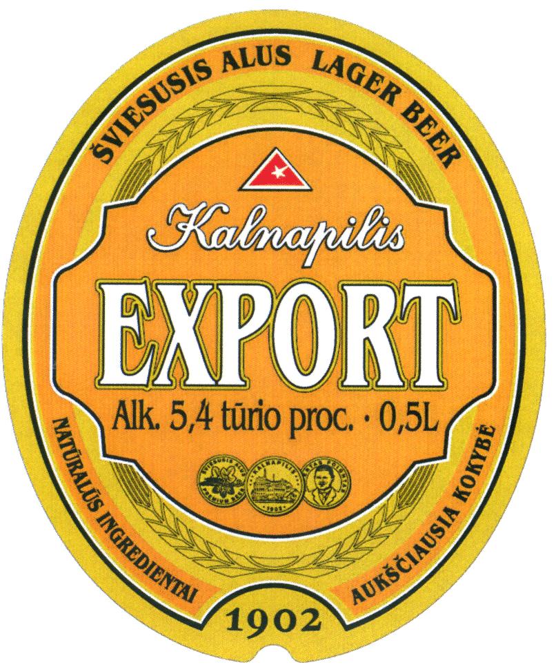 Prekės ženklas: Kalnapilis EXPORT